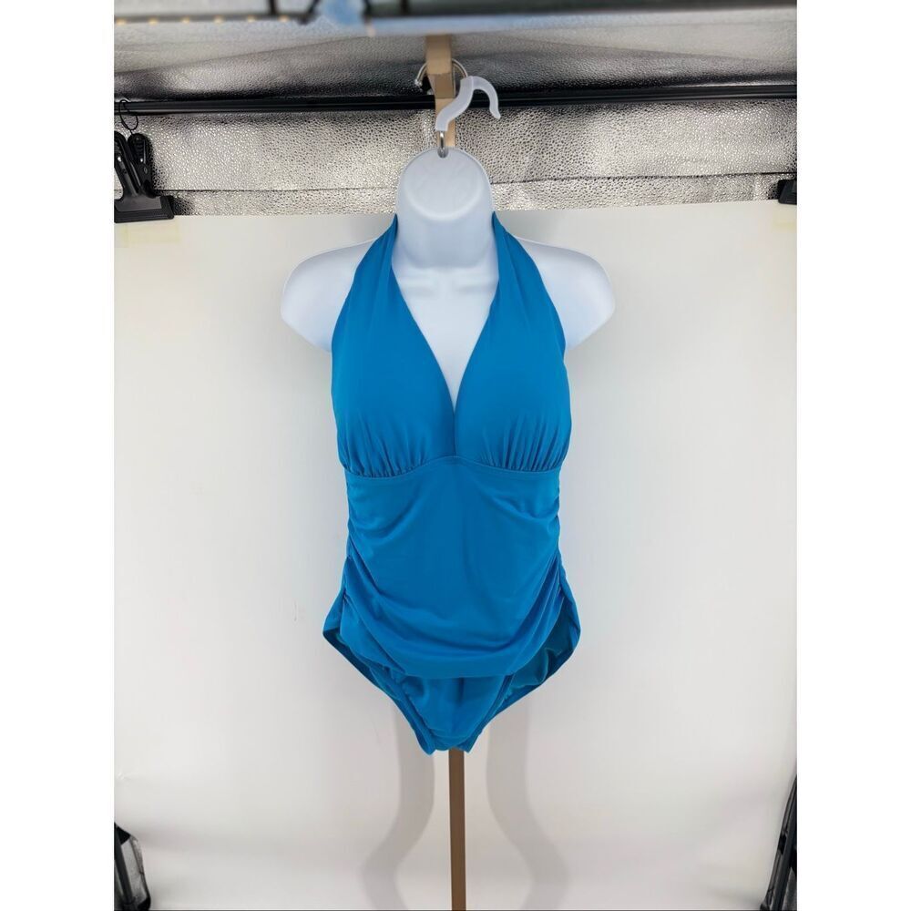 Lauren Ralph Lauren One-Piece Swimsuit Halter Blue Size 14
